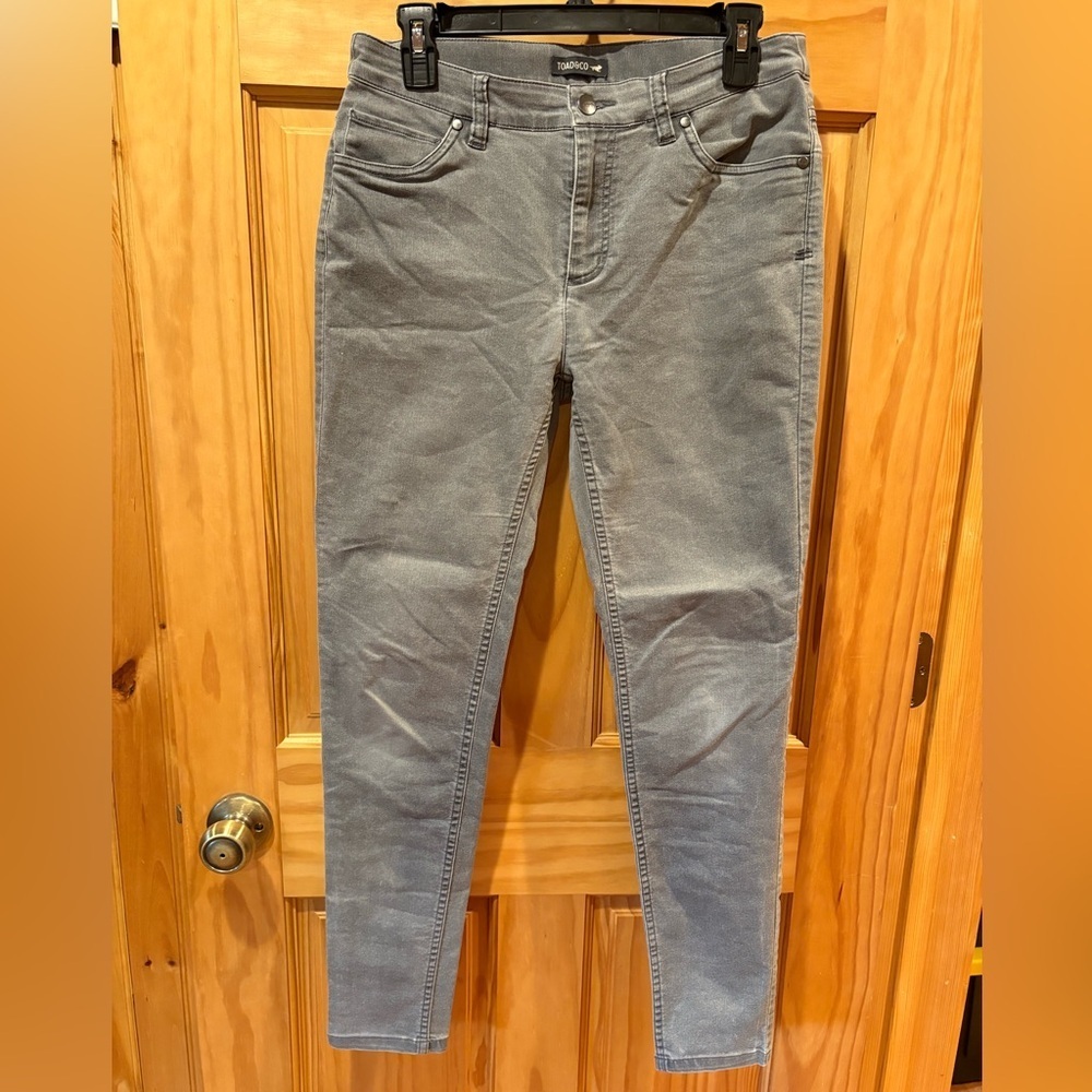 Toad & Co Womens Sequoia Skinny Pants Gray Organic Cotton stretch Size 6